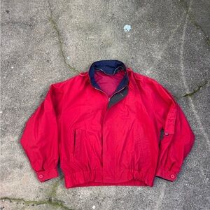 Vintage 90s London Fog Red Windbreaker Jacket Size L Golf Harrington
